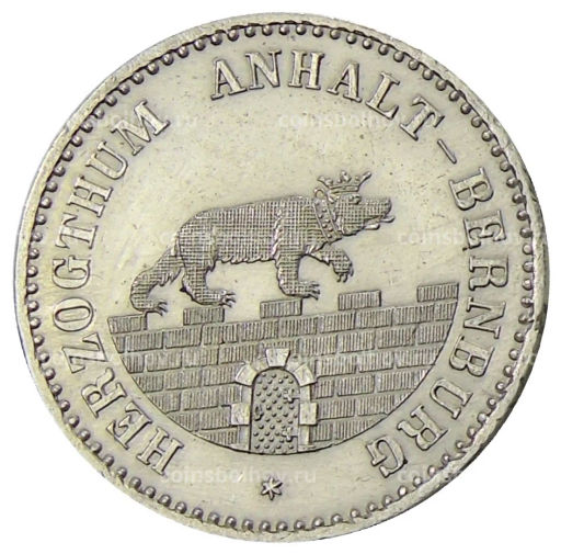 1/6 талера 1856 года A Германские государства  Ангальт  Бернбург