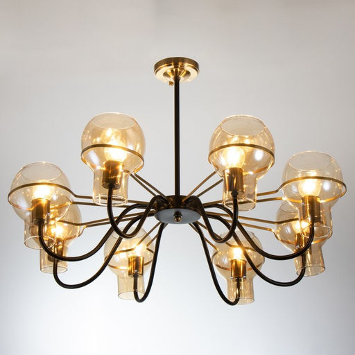 Светильник потолочный BayerLux «Кэган», люстра 8×E27 40 Вт, чёрный, 74×74×46.5 см