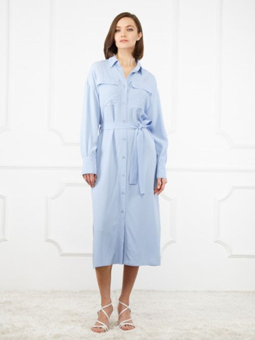 Платье-рубашка женское ZZ-WD030306-61 l.blue - Eleganzza фото 2