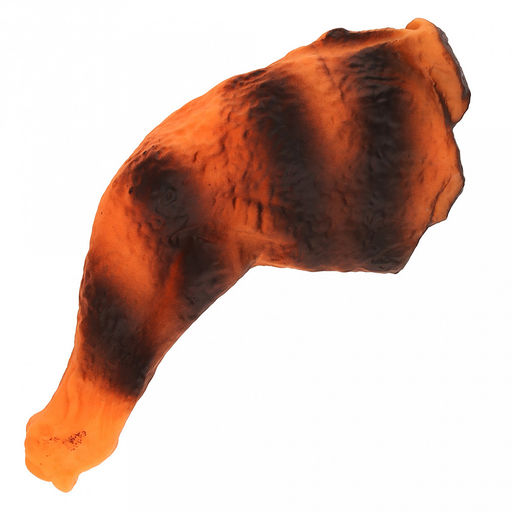 Игрушка для собаки Окорочок гриль 20,5х8,5х2,5см, с пищалкой, ПВХ, фактурная, оранжевый/черный, Пэт тойс (Pet toys) (Китай)  фото 2