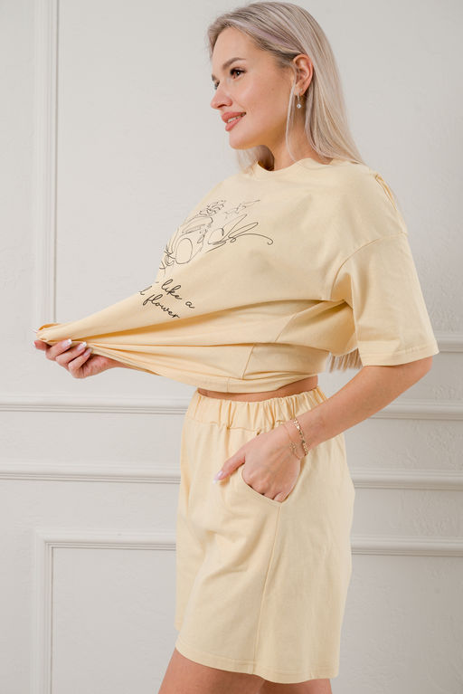 Пижама женская из кулирки Дива крем макси - Амадэль фото 8