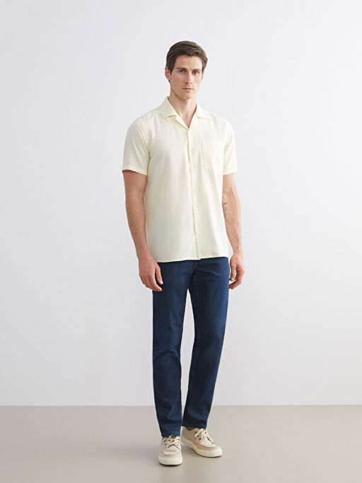 Regular Fit Resort Yaka K?sa Kollu Erkek G?mlek