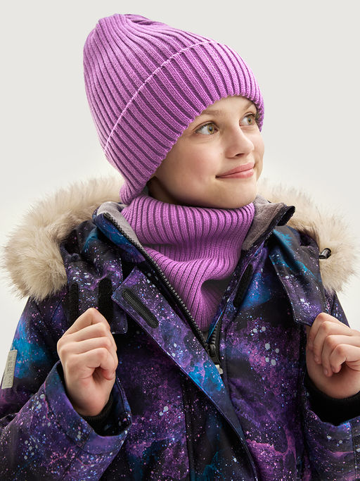 Комплект шапка и снуд 12з17725 пудра