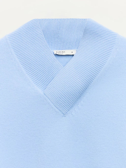 Джемпер оверсайз с V-образной горловиной / Zarina фото 9