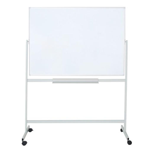 Доска магнитно-маркерная двусторонняя 100×150 см, Calligrata ЭКОНОМ, поворотная на мобильном стенде, с центральным фиксатором, в алюминиевой рамке, с полочкой
