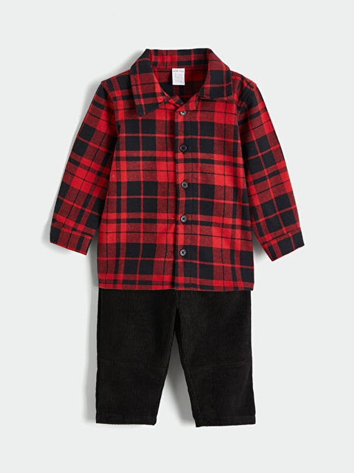 Ekose Erkek Bebek G?mlek ve Pantolon