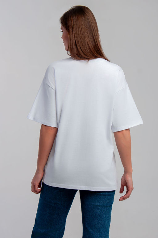 Арт. 31126 Футболка женская оверсайз 44-52 (5 шт) Цвет:белый - Калинка фото 19