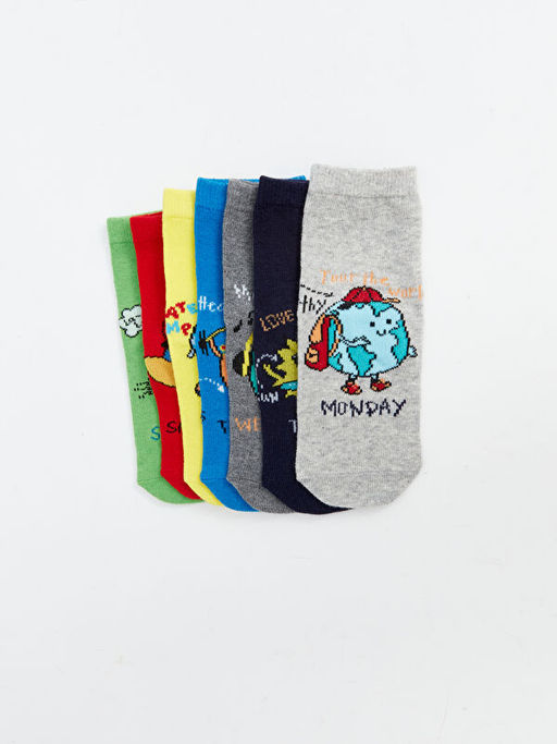Desenli Erkek ?ocuk Soket ?orap 7li