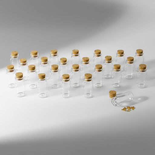 Набор баночек для хранения бисера, d=2×4 см, 25 шт., в контейнере, 11×11×5 см