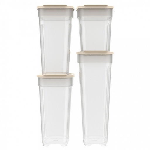 Контейнеров для сыпучих продуктов, набор 4 штуки: 1л, 1,4л 2шт, 1,8л, полипропилен, слоновая кость (Россия) - Домашняя мода фото 2