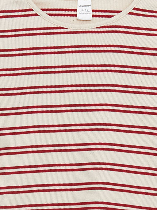 Bisiklet Yaka ?izgili K?z ?ocuk Ti??rt