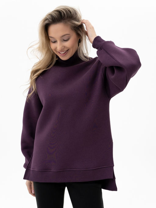 футер 3х нитка с начесом Свитшот ,баклажановый - Binita фото 3