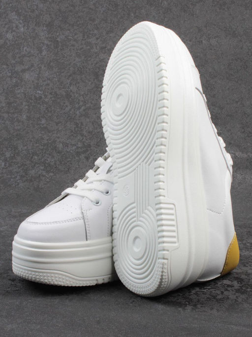 03-YC457-2 WHITE Кроссовки женские (натуральная кожа) - Фабричный китай фото 14