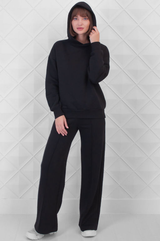 Арт. 2527/2 Костюм с брюками женский 44-52 (5 шт) Цвет:верх-черный,низ-черный - Калинка фото 4