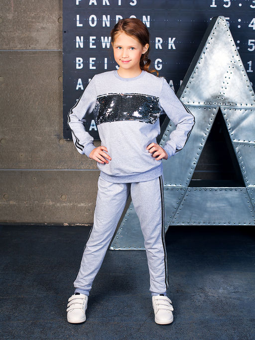 Костюм "Спорт-Шик",серый меланж