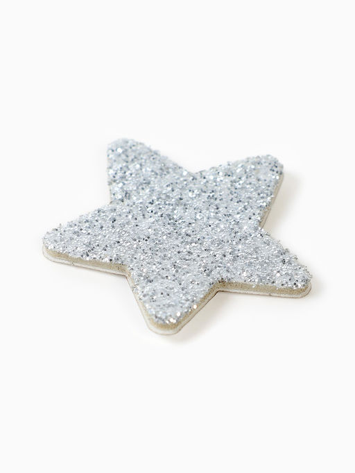 Декор "Звезды" на клеевой основе, серебро 3 см (набор 12 шт)