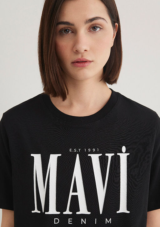 Mavi Logo Bask?l? Siyah Tisort  фото 5