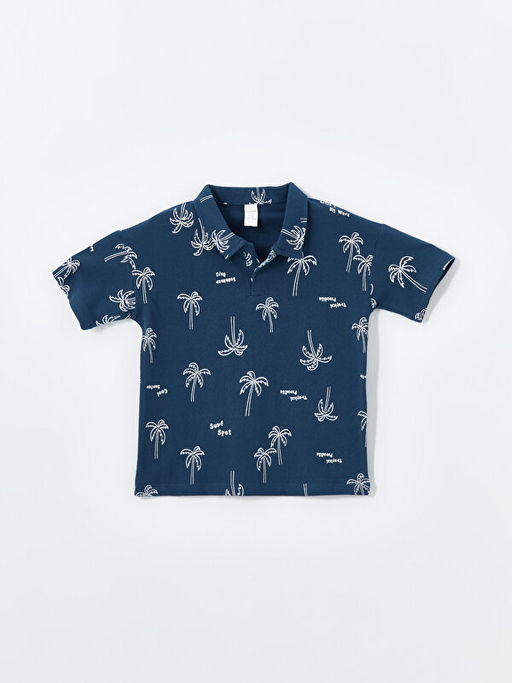 Polo Yaka Bask?l? Erkek Bebek Ti??rt ve ?ort 2li Tak?m - Waikiki фото 2