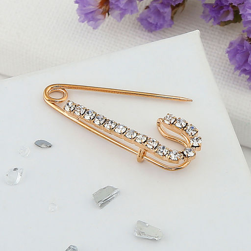 Булавка «Классика-россыпь», 3.5 см, цвет белый в золоте