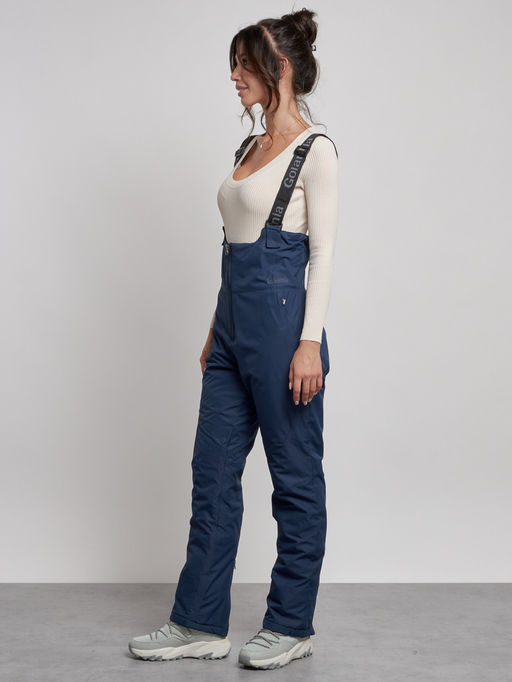 Полукомбинезон с высокой посадкой женский зимний темно-синего цвета 7605TS - Colannia фото 3