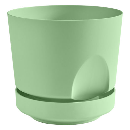 Цена за 2 шт. Кашпо для цветов пластиковое 0,8л d-12см "Тренд"с поддоном Мята