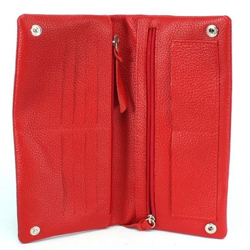 Портмоне женское Croco-ПР-802 натуральная кожа 3 отд, 11 карм, алый флотер (128) 229039  фото 3