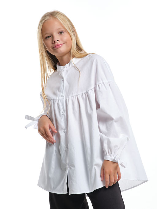 Рубашка для девочки подросткам школьная форма UD 8016 белый - Mini maxi фото 10