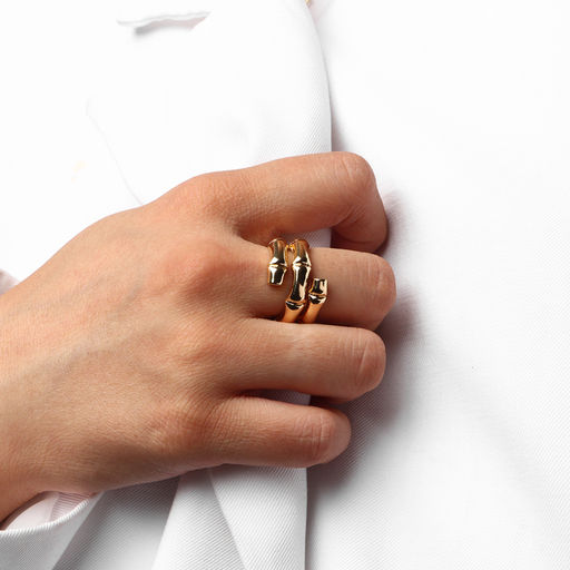 Кольцо металл Тренд бамбук, цвет золото, размер 17 - Qf фото 3