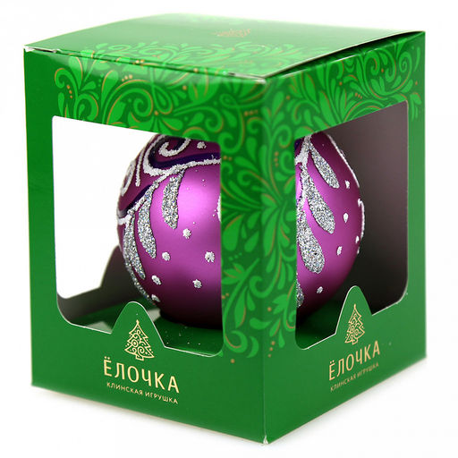 Елочная игрушка шар стеклянная Стужа д8,5см, ручная художественная роспись, подарочная упаковка (Россия) - Домашняя Мода фото 2