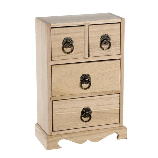 Шкатулка для росписи дерево «Комод 4 ящика», для творчества, декора, 22×15×8.2 см