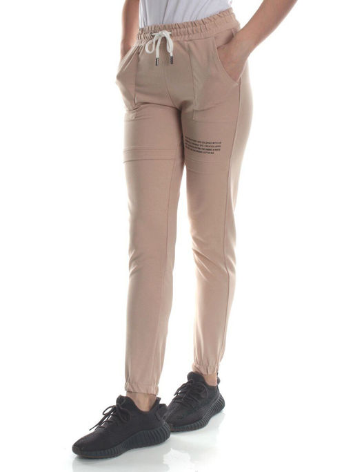 QB-65 BEIGE Брюки спортивные женские (95% хлопок, 5% стрейч) P&S - Fashion фото 3