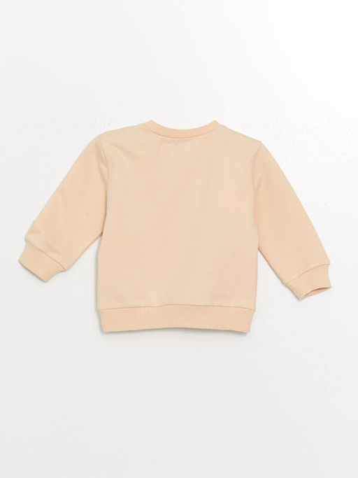 Bask?l? Erkek Bebek Sweatshirt