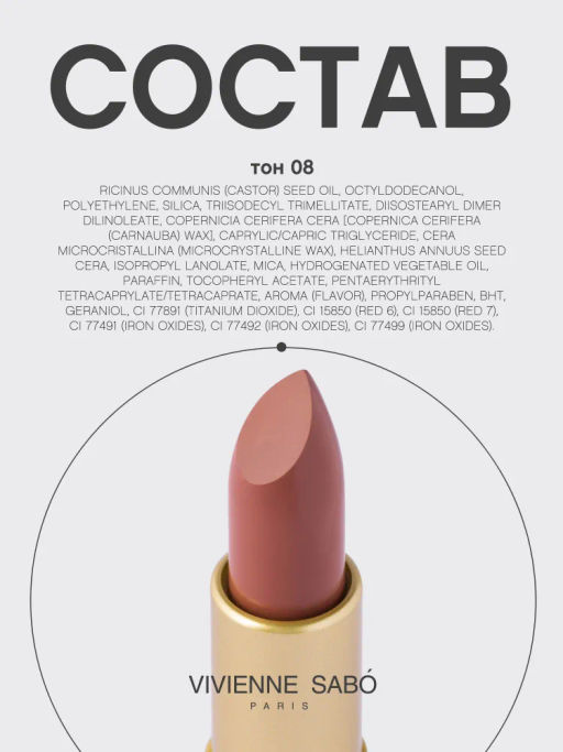 Vivienne Sabo Губная помада Nude Createur тон 08 нежный терракотовый  фото 12