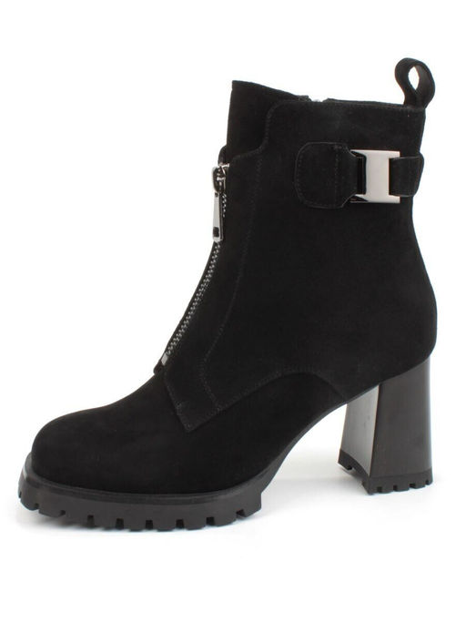 04-M3-L855 BLACK Ботильоны зимние женские (натуральная замша, натуральный мех)