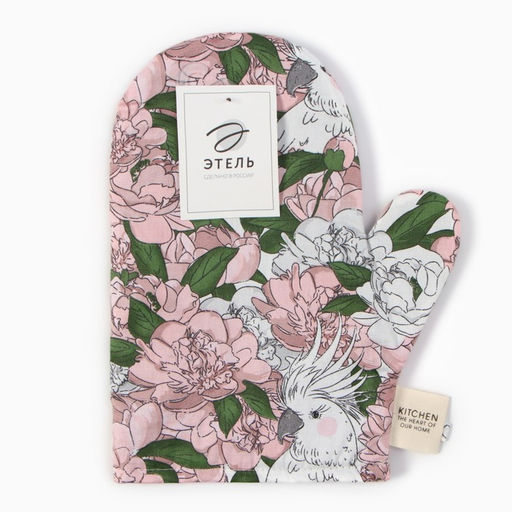 Варежка-прихватка Этель. Попугай, 20?28 см, 80% хлопок, 20% п/э, сатин 110 г/м?