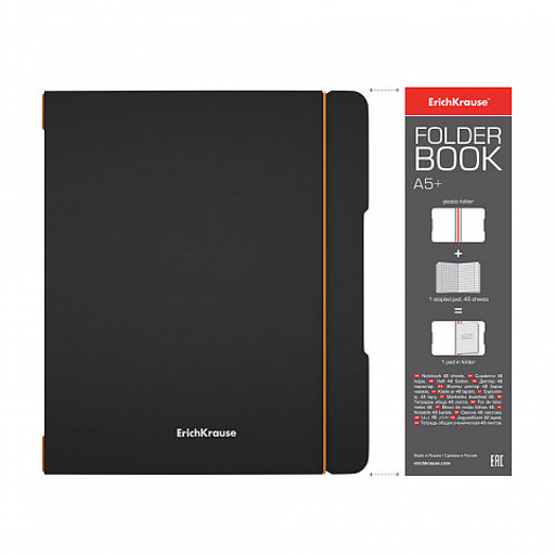 Цена за 2 шт. Тетрадь общая ученическая в съемной пластиковой обложке ErichKrause FolderBook Accent, красный, А5+, 2x48 листов, клетка  фото 2