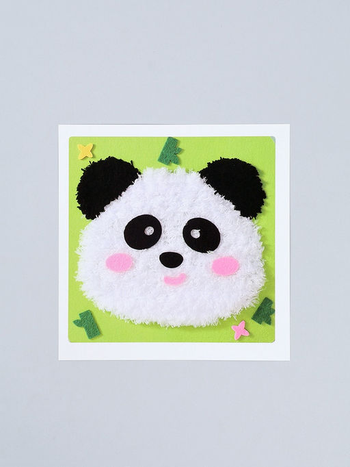 Вышивка по фетру "Панда", 20,5*20,5 см, цвет зеленый