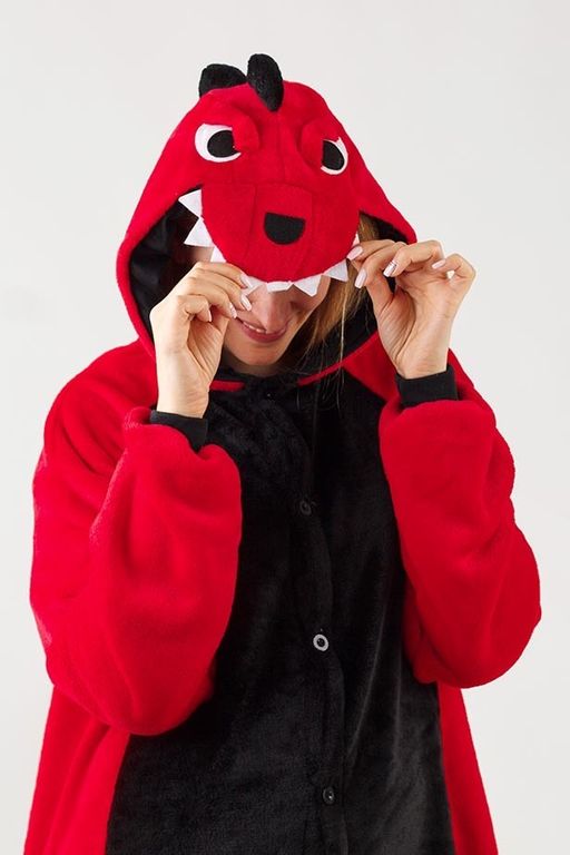 Кигуруми красный динозавр