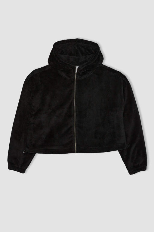 DeFactoFit плюшевая толстовка с капюшоном и карманами на молнии  фото 8