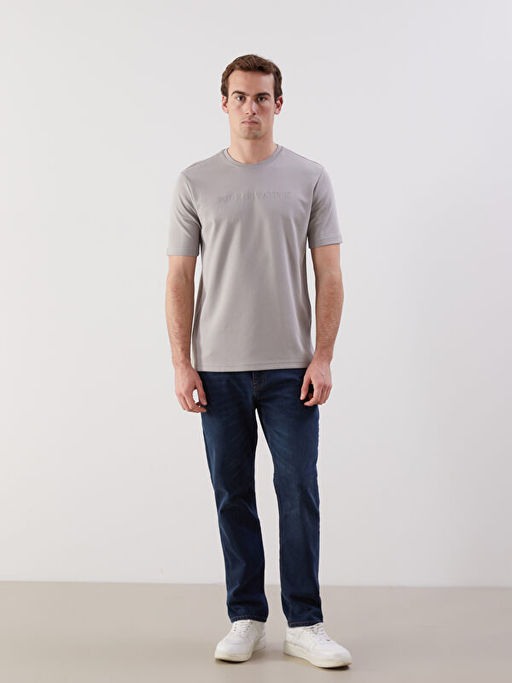 Bisiklet Yaka Bask?l? Erkek Ti??rt