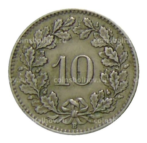 Монета 10 раппенов 1921 года Швейцария