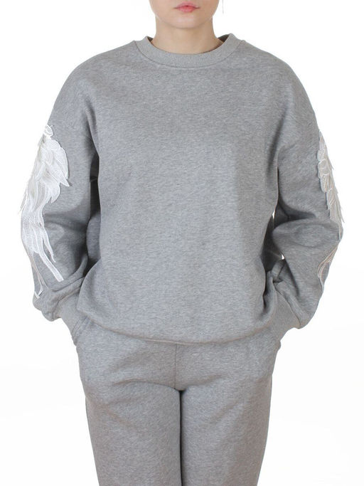 3416/3417 GRAY Костюм спортивный утепленный женский (95% хлопок, 5% эластан)