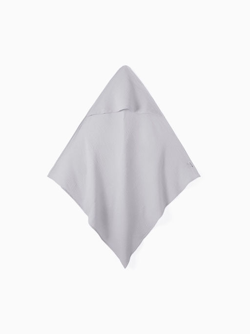 Полотенце - уголок муслиновое «Крошка Я», 75×75 см, хлопок 100%, серо-голубое