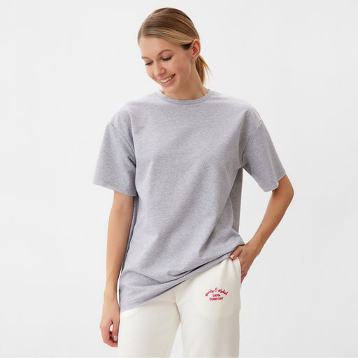 Футболка женская MINAKU: Casual Collection, светло-серая, размер 42