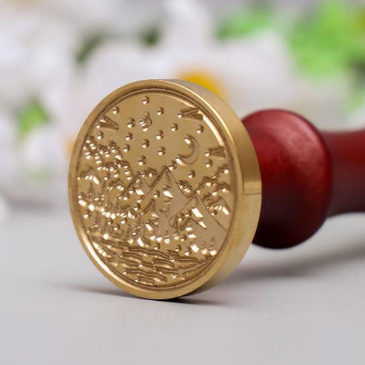 Печать для сургуча с деревянной ручкой «Горы», 9×3×3 см