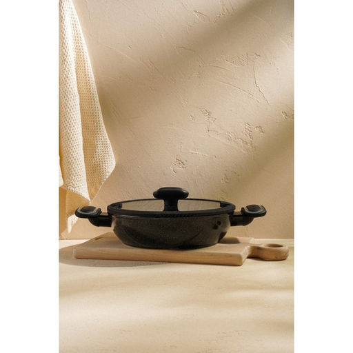 Кастрюля-жаровня SL Home, d=24 см, h=6.5 см, с крышкой, антипригарное покрытие, индукция, алюминий, чёрная