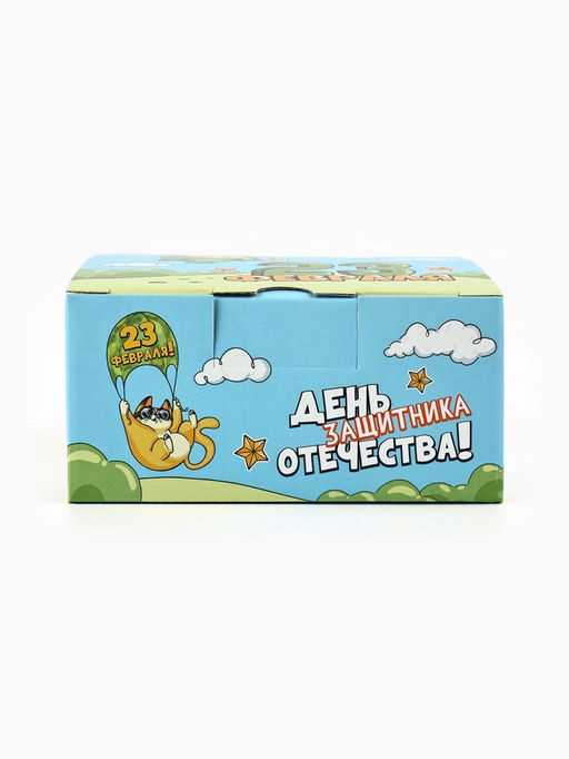 Цена за 2 шт. Подарочная коробка, упаковка «23 февраля», кот, 15×15×7 см