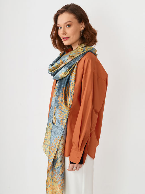 Большой, мягкий, тонкий и очень нежный двусторонний палантин с рисунком - Tantino фото 6