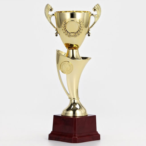 Кубок 097В, наградная фигура, золото, подставка пластик, 26×10×7.5 см