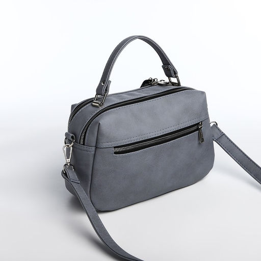 Сумка-саквояж на молнии, цвет серый - Simaland фото 4